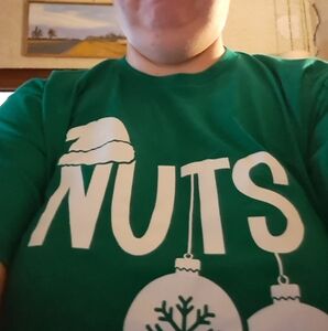 Green Holiday Graphic Tee NUTS ornaments funny couples shirt